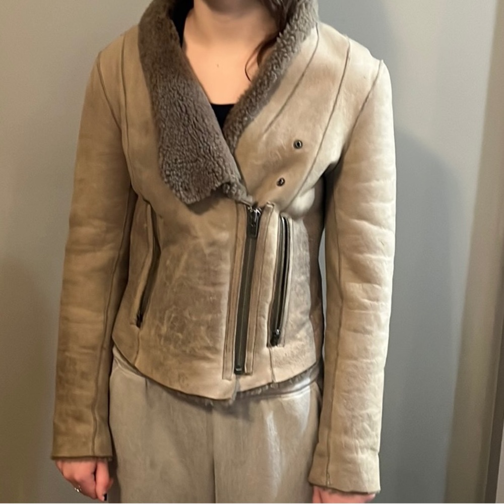 Helmut Lang Shearling Coat Size Small